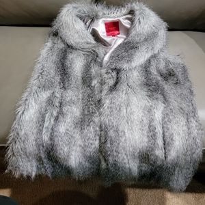 Grey fur vest